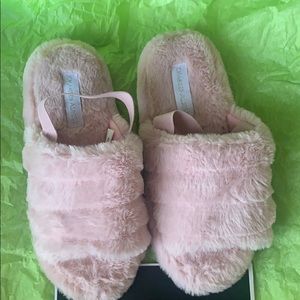 Pink Slippers with strap NWOT